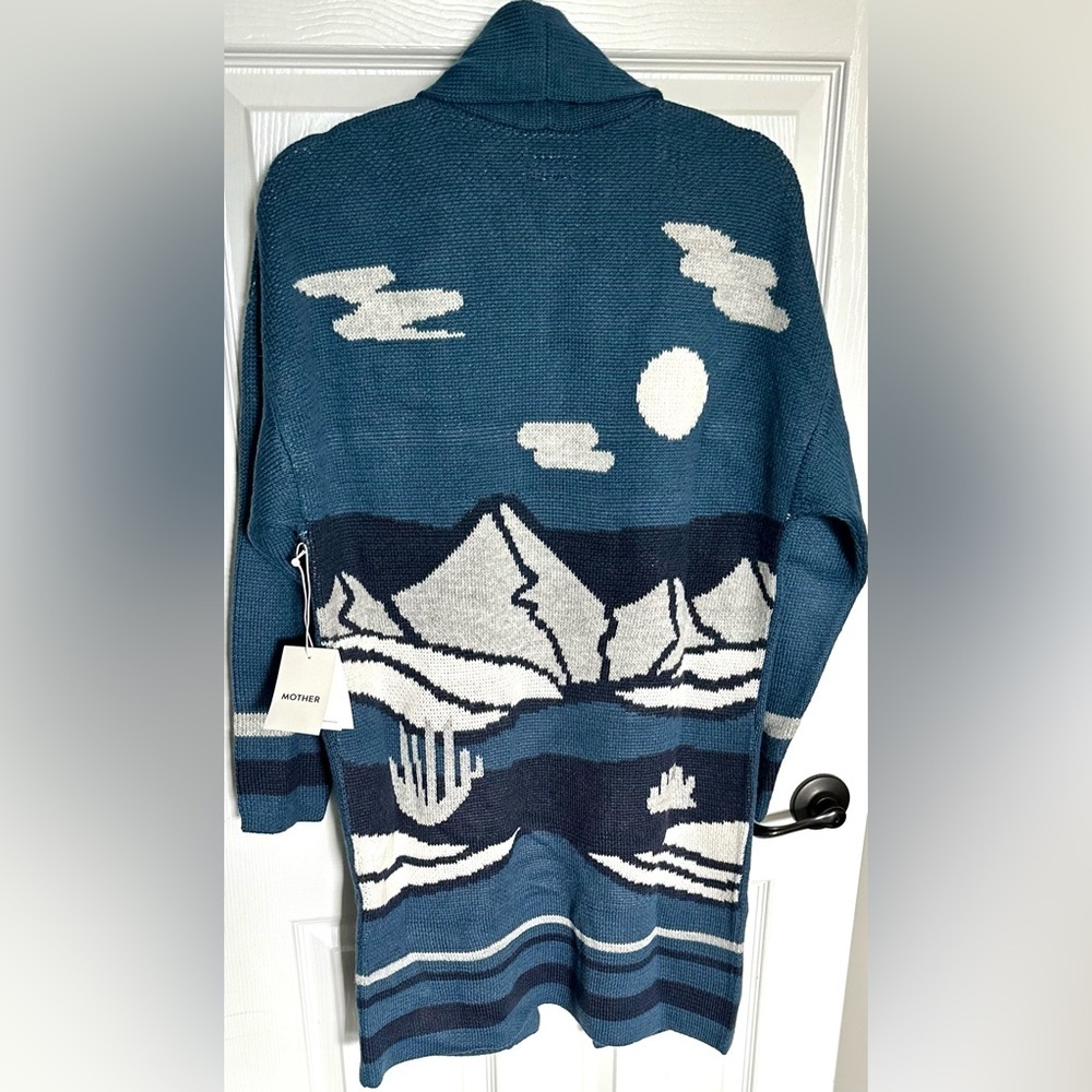 MOTHER Patch Pocket Cardigan NWT Rare Picturesque Blue Alpaca XS - Picture 4 of 16